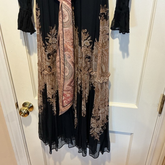 New with Defect Zimmermann Elegant Black and Brown Silk Dress, Size AU 2 = M - Picture 6 of 11